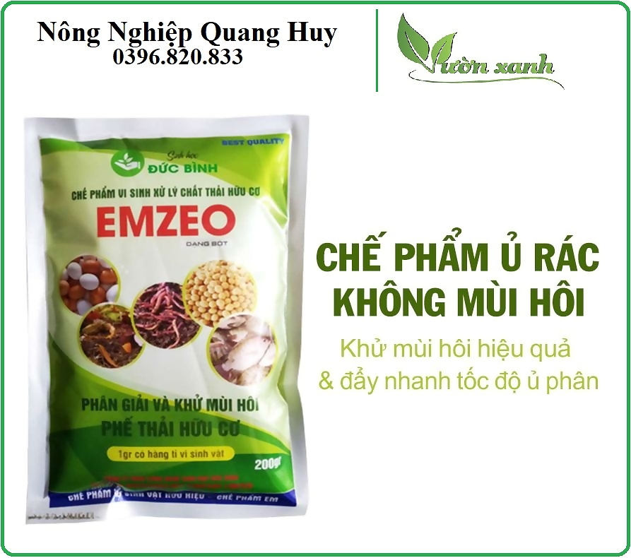 Chế phẩm sinh học Emzeo khử mùi hôi phân cá, đậu tương, rác thải nhà bếp